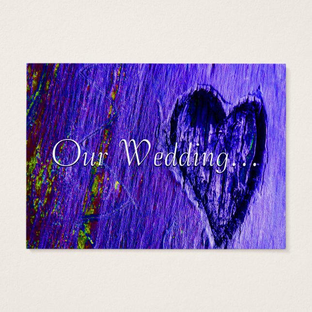 Single Heart Save The Date In Blue Purple (Back)