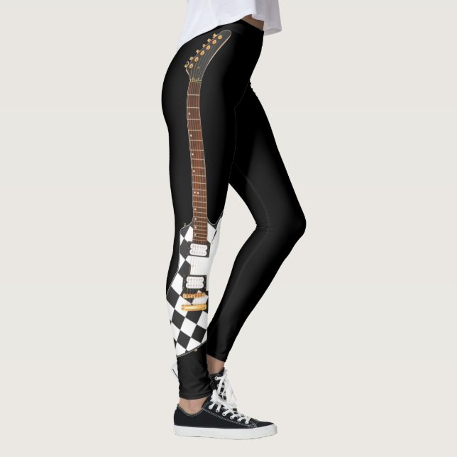 SINGLE ICONIC CHECKERED ELECTRIC GUITAR LEGGINGS (Right)
