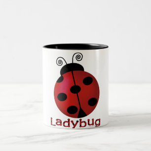 Single Ladybug Two-Tone Coffee Mug