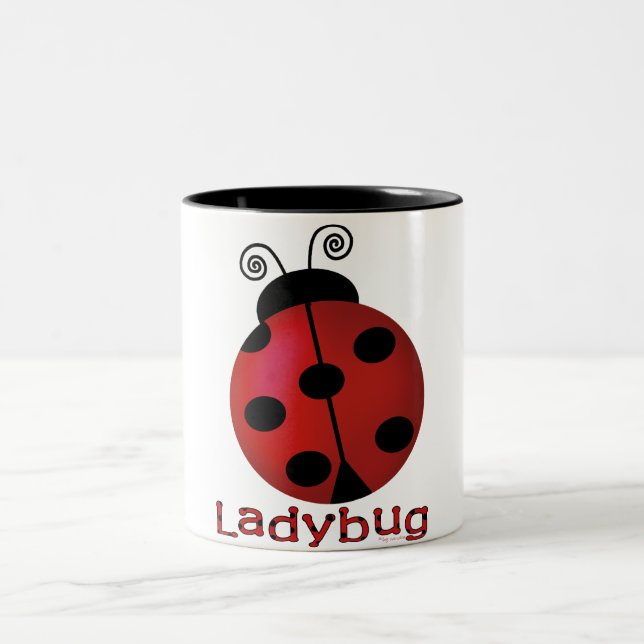 Single Ladybug Two-Tone Coffee Mug (Center)