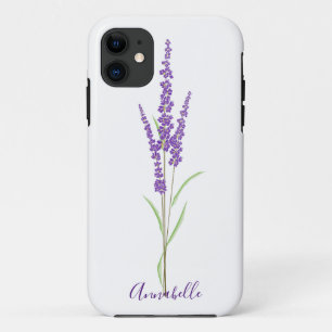 Single Lavender Stem   Personalized iPhone 11 Case