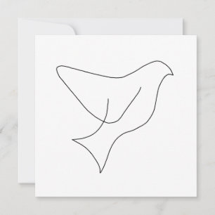 Single Line Dove Drawing Holiday Postcard