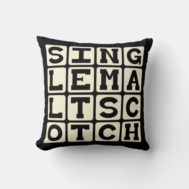 Single Malt Scotch, Alcohol Drink Throw Pillow (Front)