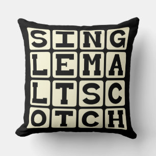 Single Malt Scotch, Alcohol Drink Throw Pillow