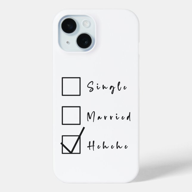 Single, Married, Hehehe Funny Relationship Case-Mate iPhone Case (Back)