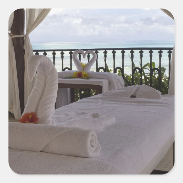 Single Massage Table Square Sticker (Front)