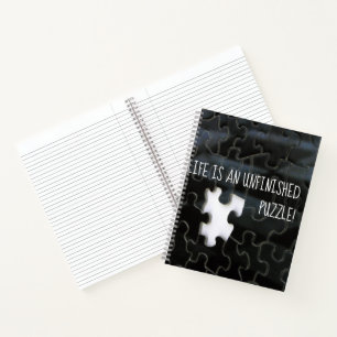 Single Missing Piece Black and White Photograph Notebook
