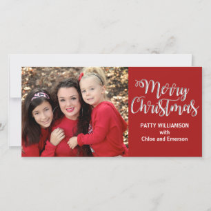 Single Mom Dad Parent Merry Christmas Photo Card