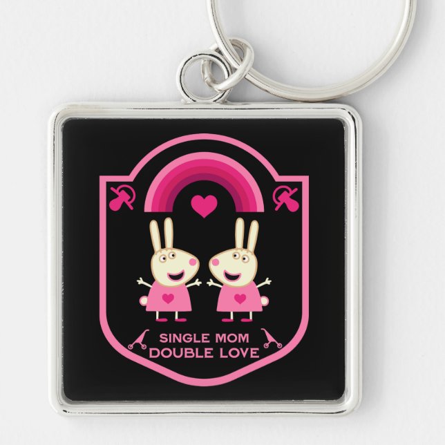 Single Mom Of Twins Keychain (Front)