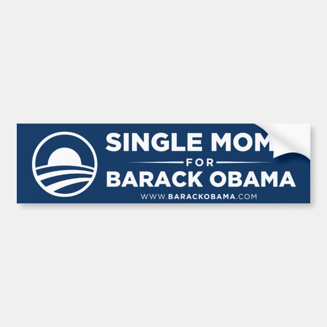 Single Moms for Obama Bumper Sticker (Front)