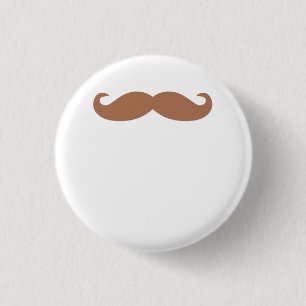 single moustache 1 inch round button