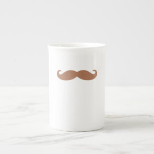 single moustache bone china mug