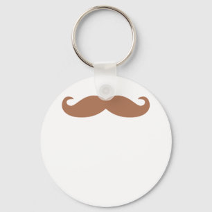 single mustache keychain