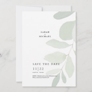 Single Muted Eucalyptus Stem Simple Save The Date