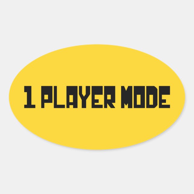 Single / One Player Mode Oval Sticker (Front)