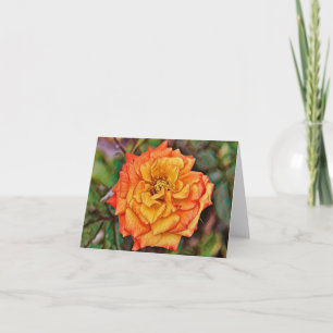 Single Orange Gold Rose from Gertie's Garden Card