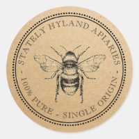 Single Origin Your Name Here Kraft Honey Jar Label