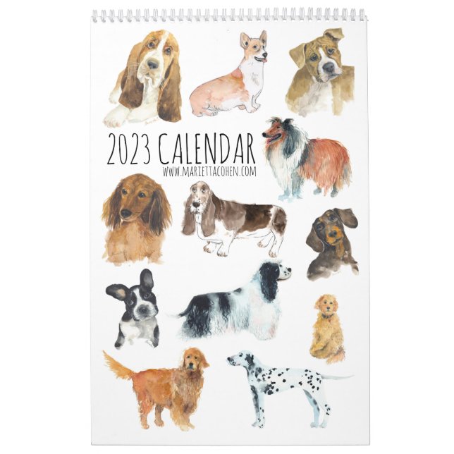 Single Page 2023 DOGS calendar, White Calendar (Cover)