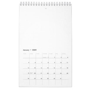 Single Page SmallCalendar, White Calendar