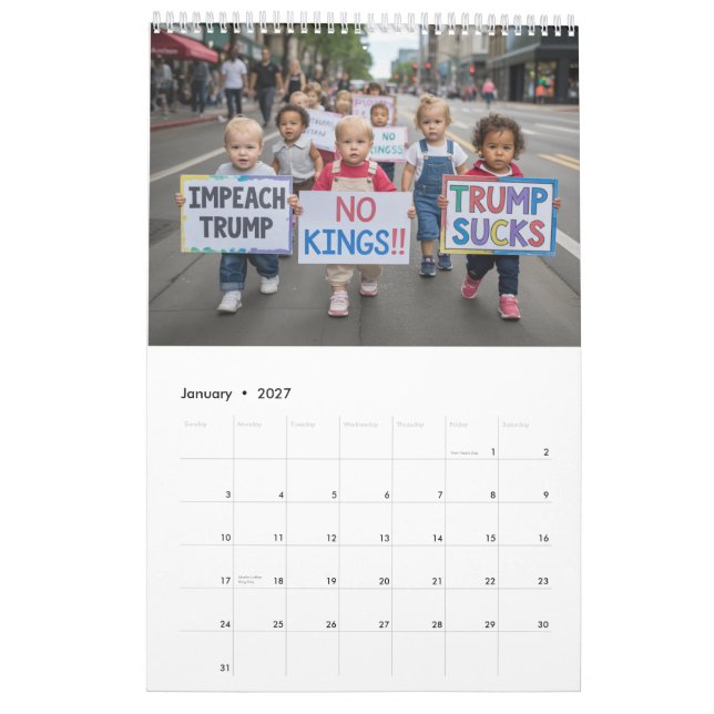 Single Page Trump Calendar (Jan 2027)