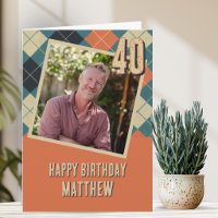 Single Photo Male Age Birthday Card
