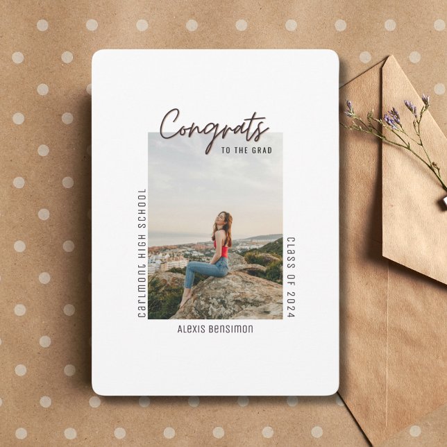 Single Photo Minimalist Graduation Announcement (Creator Uploaded)