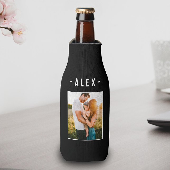 Single Photo Template Black Beer Bottle Cooler (Creator Uploaded)
