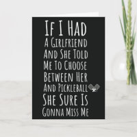 Single Pickleball Player Card Funny Pickleballers