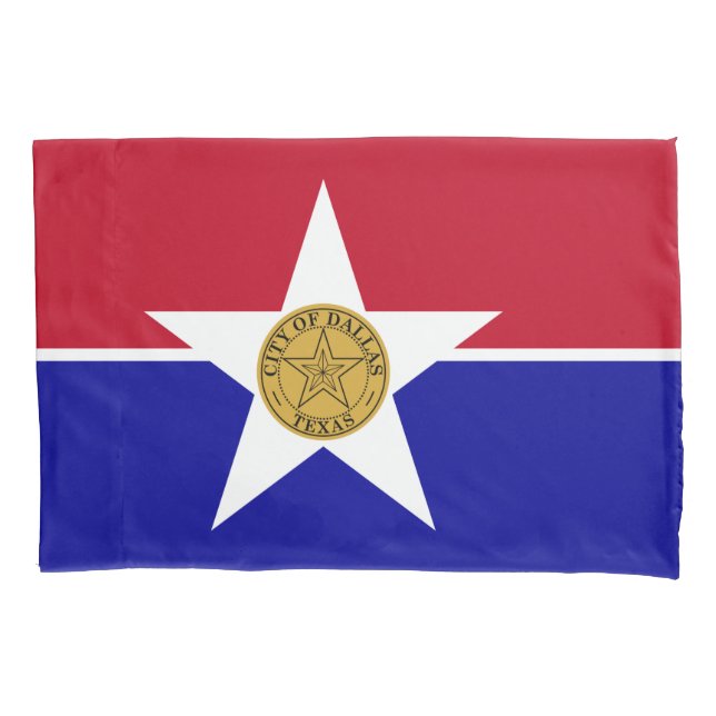 Single Pillowcase with flag of Dallas (Front)