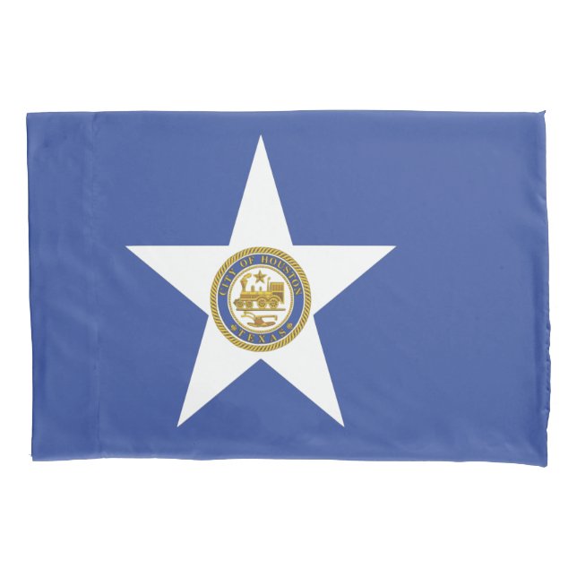 Single Pillowcase with flag of Houston (Front)