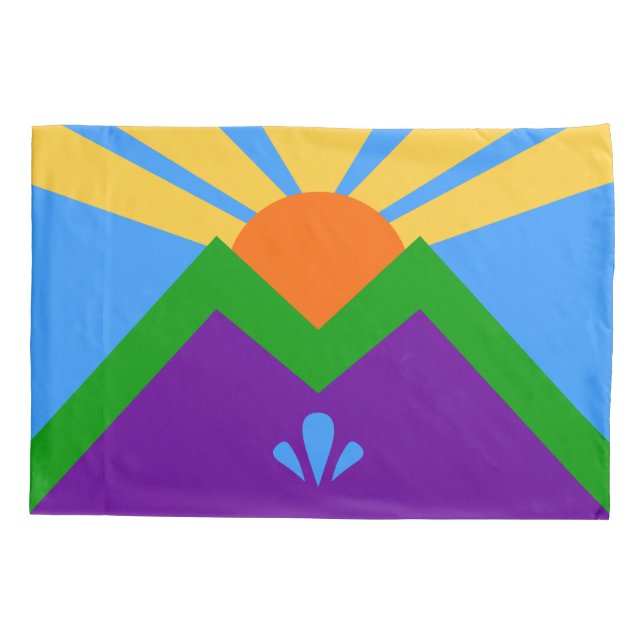 Single Pillowcase with flag of Manitou Springs (Back)