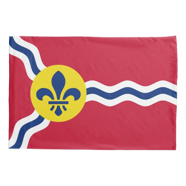 Single Pillowcase with flag of St. Louis, USA (Back)