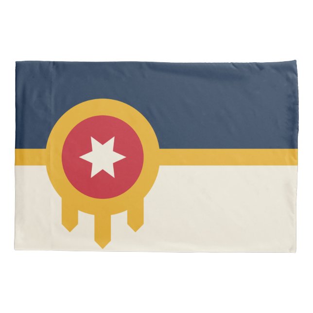Single Pillowcase with flag of Tulsa, Oklahoma (Back)