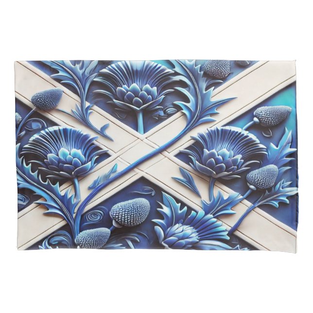 Single Pillowcase with Scottish Thistles (Front)