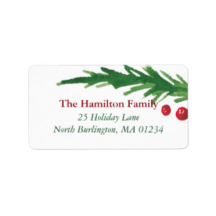Single  Pine & Berries    2017 Christmas Address Label