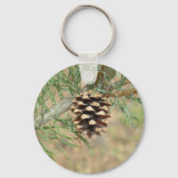 Single Pine Cone Keychain
