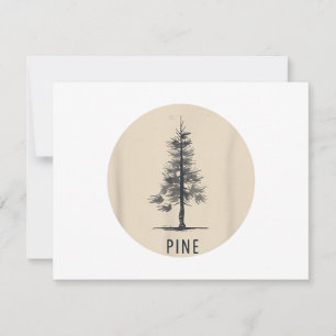 Single Pine Tree Outfit Thank You Card