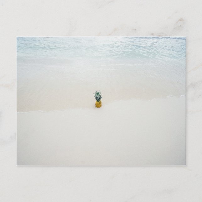 Single pineapple on the beach postcard (Front)