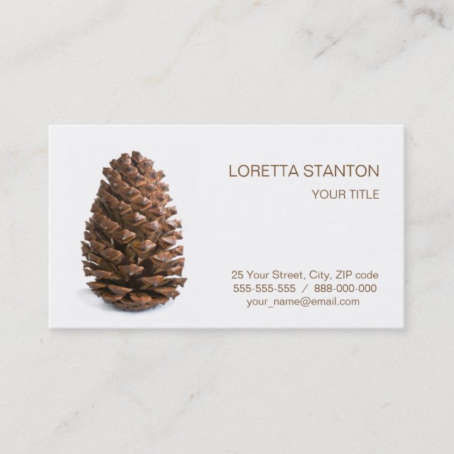 Single pinecone business card (Front)