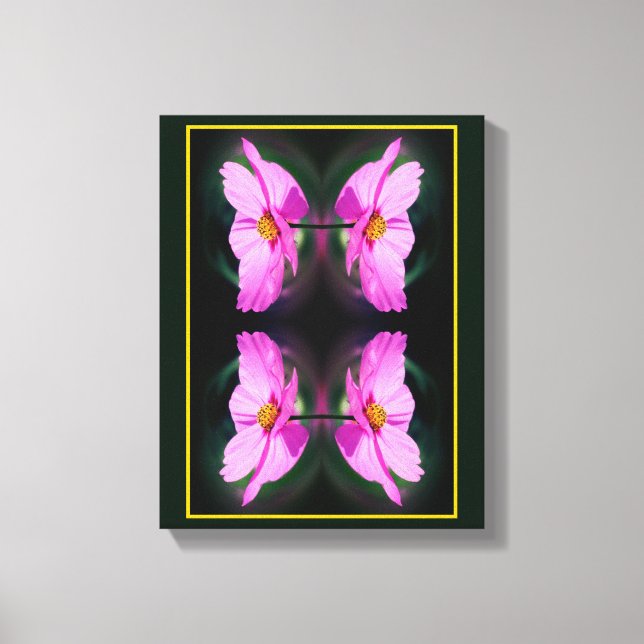 Single Pink Cosmos Flower Abstract  Canvas Print (Front)