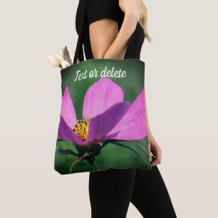 Single Pink Cosmos Flower In Bloom Personalized Tote Bag