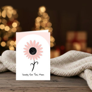 Single pink flower for Mother’s Day Card