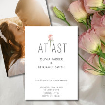 Single Pink Rose At Last Photo Elegant Wedding