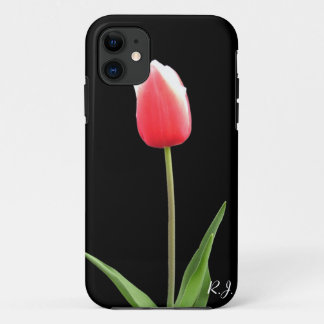 single pink tulip flower iPhone 11 case
