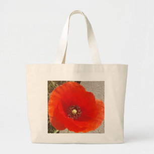 Single Poppy Large Tote Bag