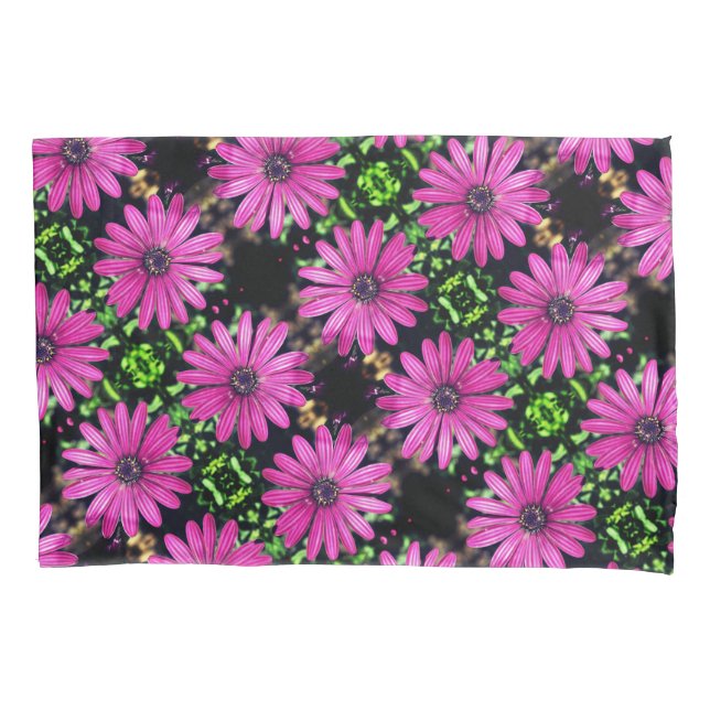 Single Purple African Daisy Flower Pattern Pillowcase (Front)