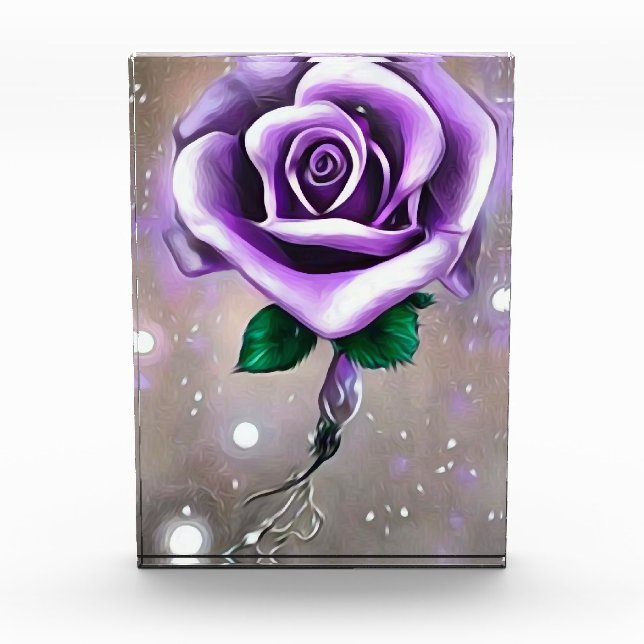 Single Purple Rose Photo Block (Front)
