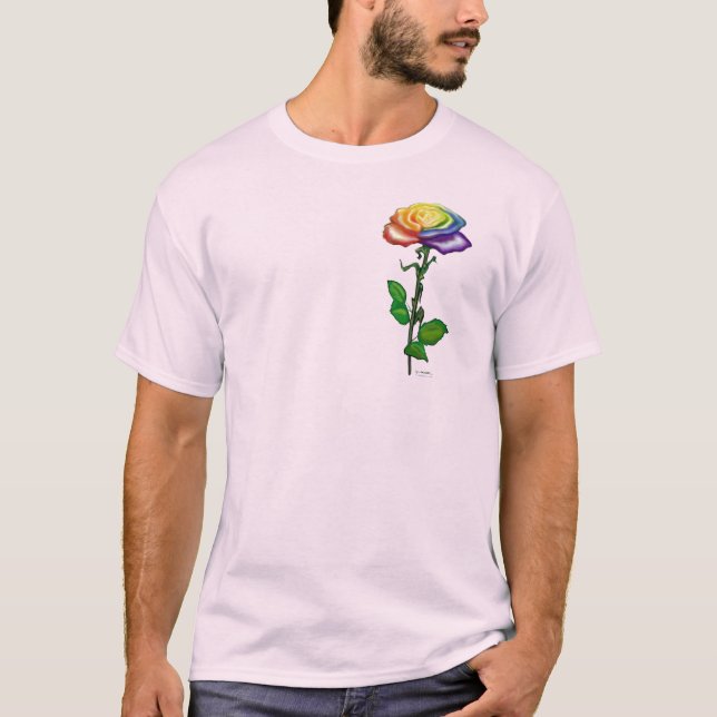 Single Rainbow Rose Polo Shirt (Front)