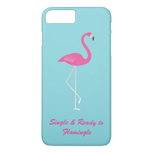 Single & Ready to Flamingle iPhone 7 teal Case-Mate iPhone Case