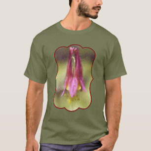 Single Red Columbine Flower Art T-Shirt